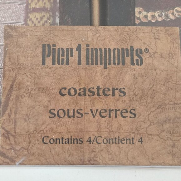 Pier 1 Imports Set Of 4 Decorative Coasters Intricate Sequins & Fabric Design - Picture 2 of 11